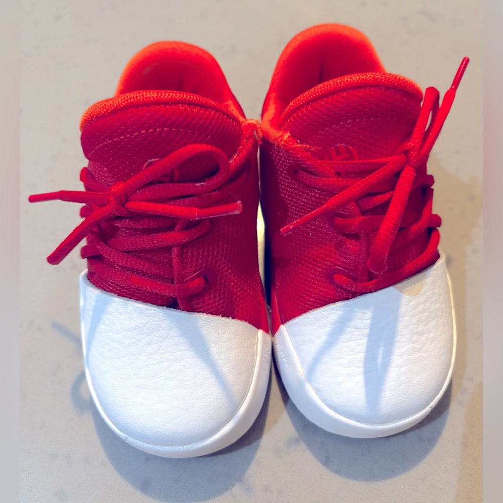 Adidas James Harden Vol 1 B49604 Red and White Basketball Sneakers, size 5.